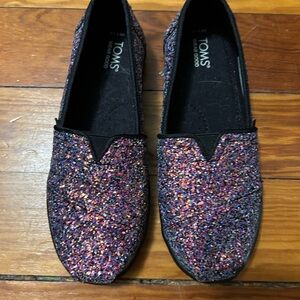 Black Glitter Toms
